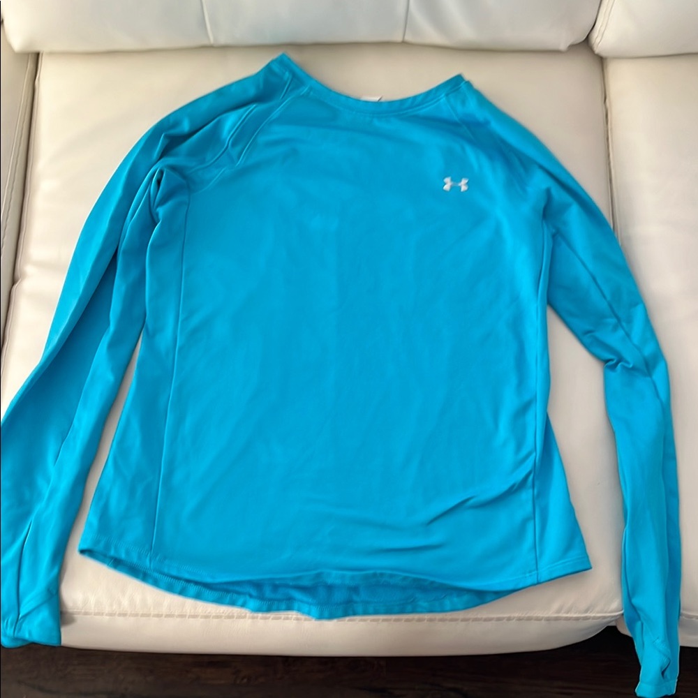Under Armour Blue Fitted Long Sleeve T-Shirt